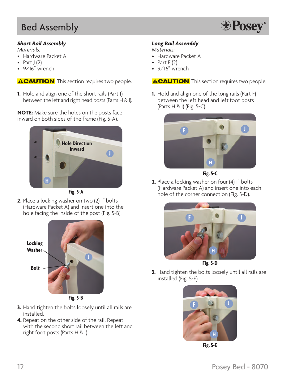 Bed assembly | Posey Bed 8070 User Manual | Page 12 / 28