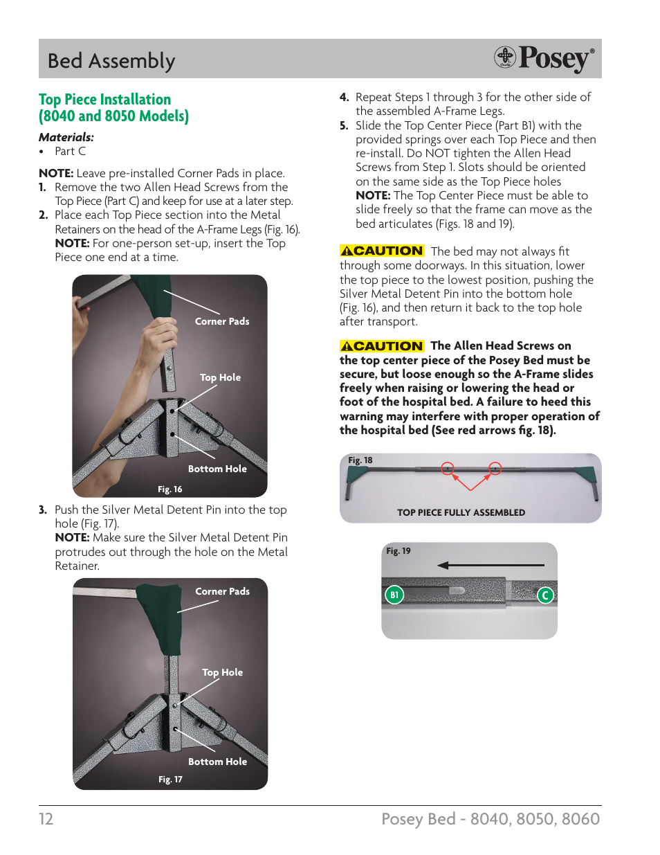 Bed assembly | Posey Bed 8060 User Manual | Page 12 / 28