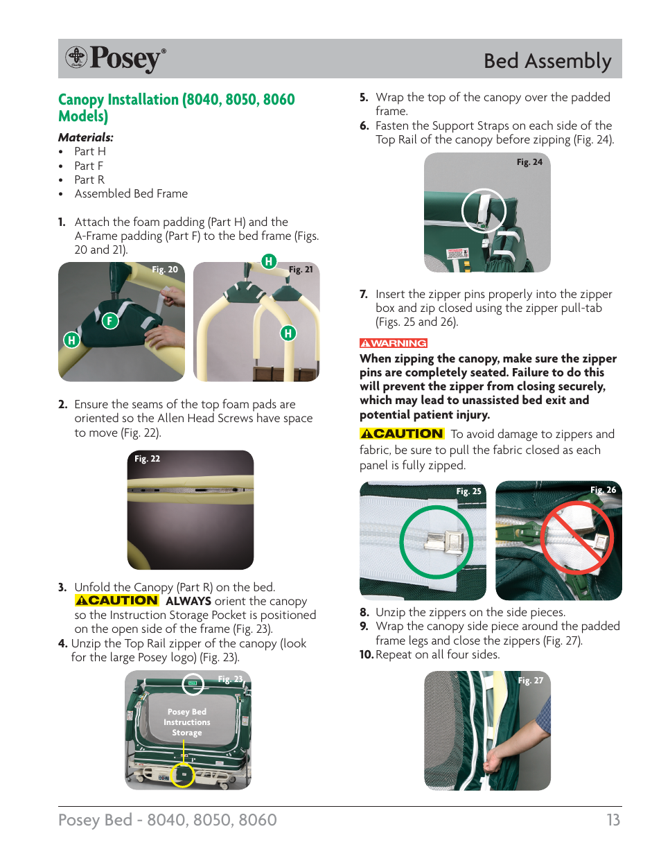 Bed assembly | Posey Bed 8060 User Manual | Page 13 / 28