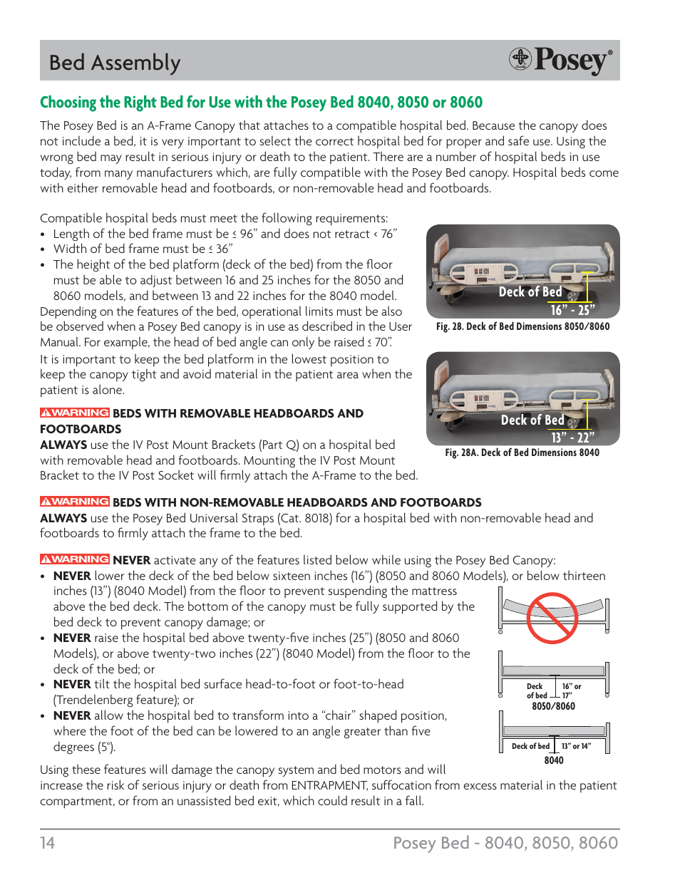 Bed assembly | Posey Bed 8060 User Manual | Page 14 / 28