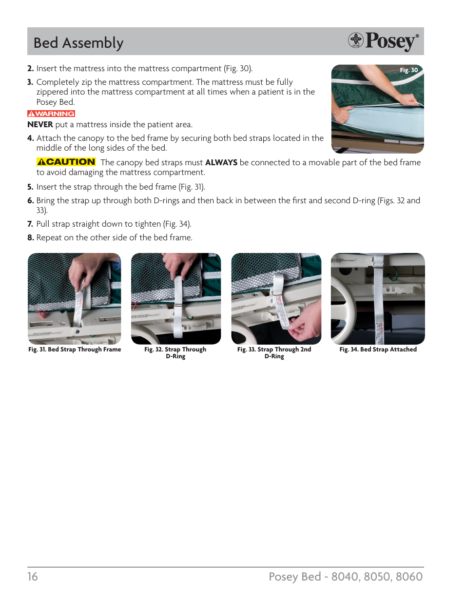 Bed assembly | Posey Bed 8060 User Manual | Page 16 / 28