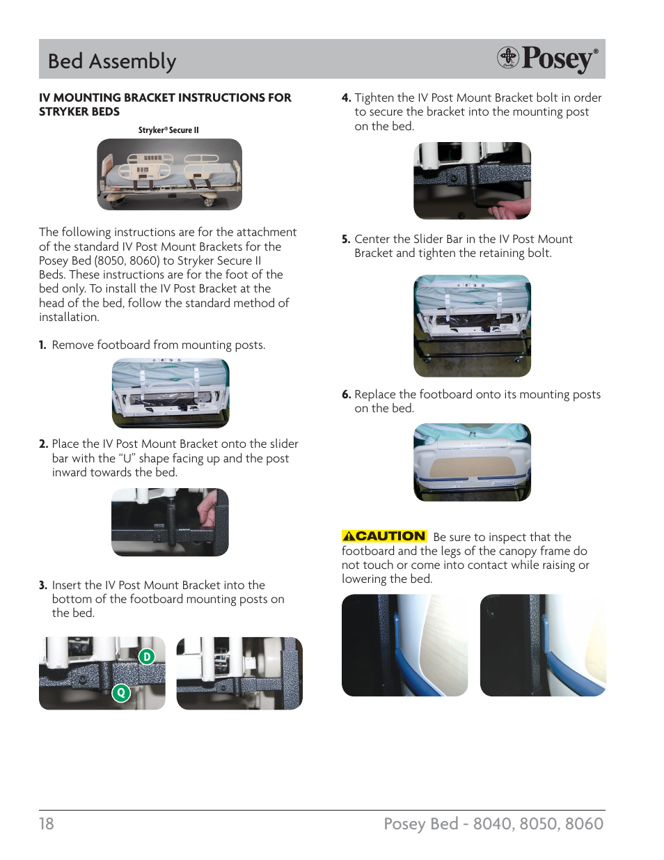 Bed assembly | Posey Bed 8060 User Manual | Page 18 / 28