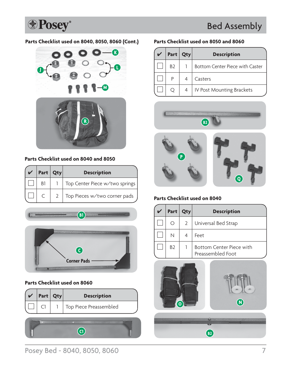 Bed assembly | Posey Bed 8060 User Manual | Page 7 / 28