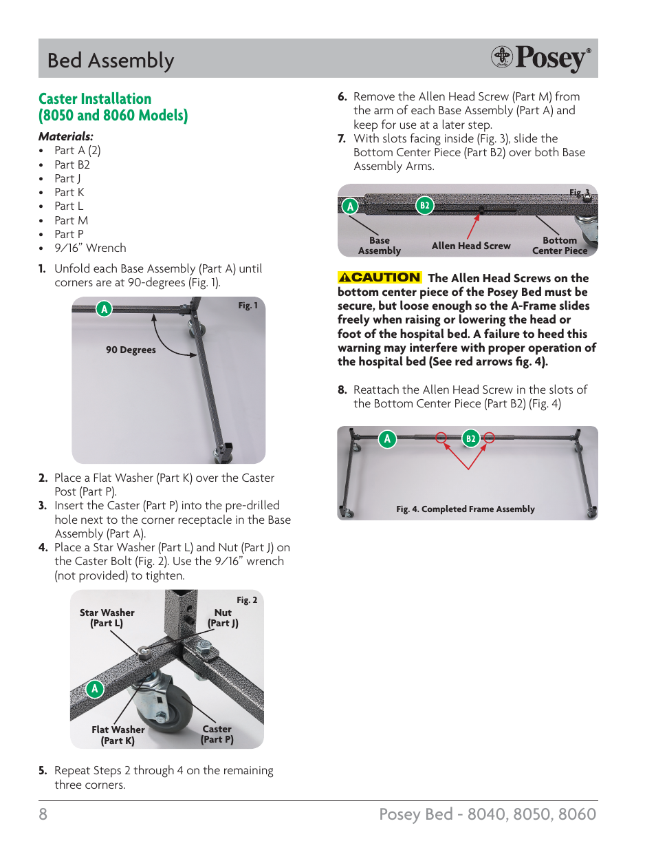 Bed assembly | Posey Bed 8060 User Manual | Page 8 / 28