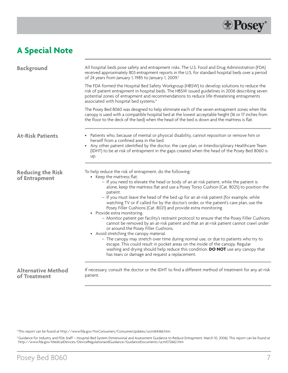 Posey Bed 8060 User Manual | Page 7 / 40