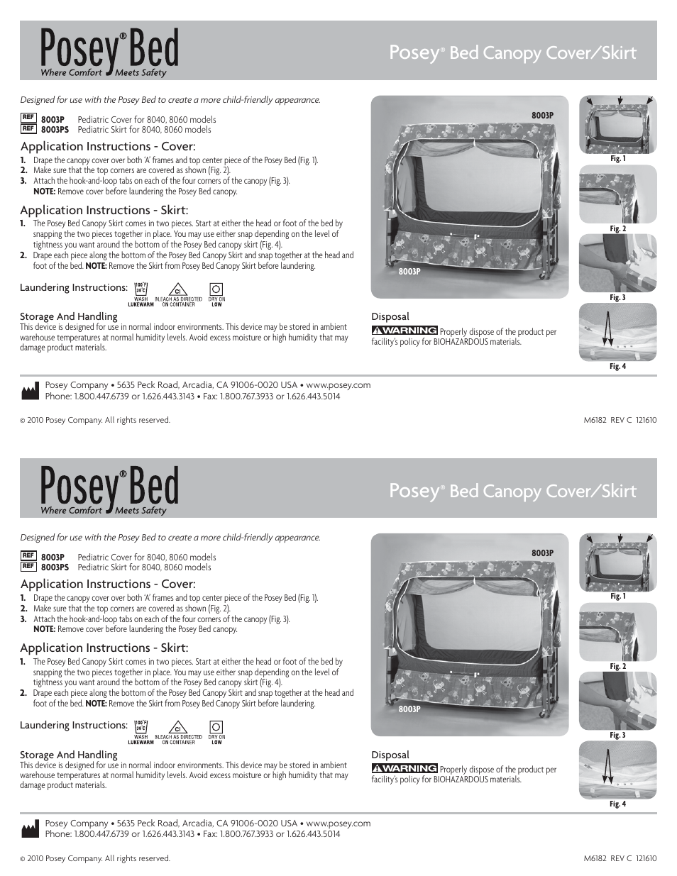 Posey Bed Pediatric Canopy Cover and Skirt User Manual | 1 page
