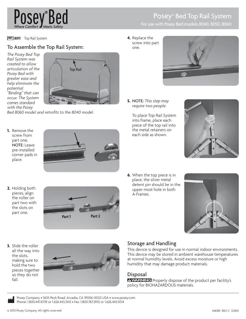 Posey Bed Top Rail System User Manual | 1 page