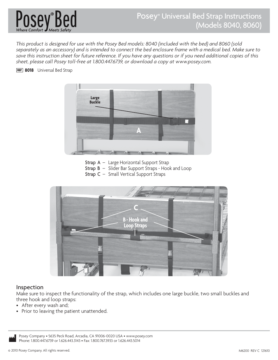 Posey Bed Universal Strap User Manual | 2 pages