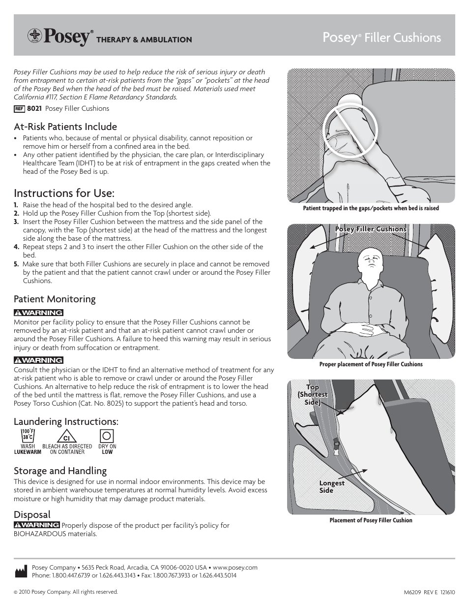 Posey Filler Cushions User Manual | 1 page