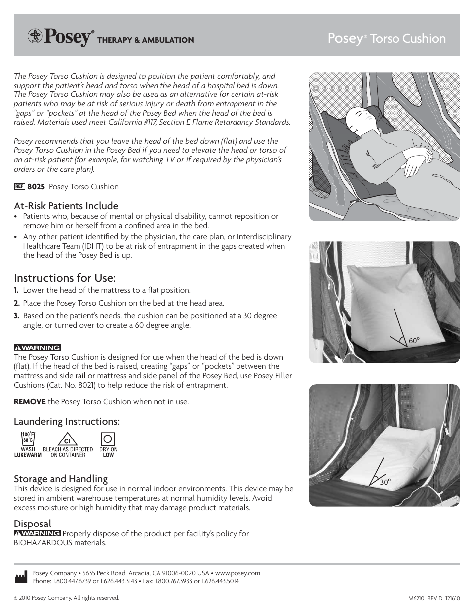 Posey Torso Cushion User Manual | 1 page