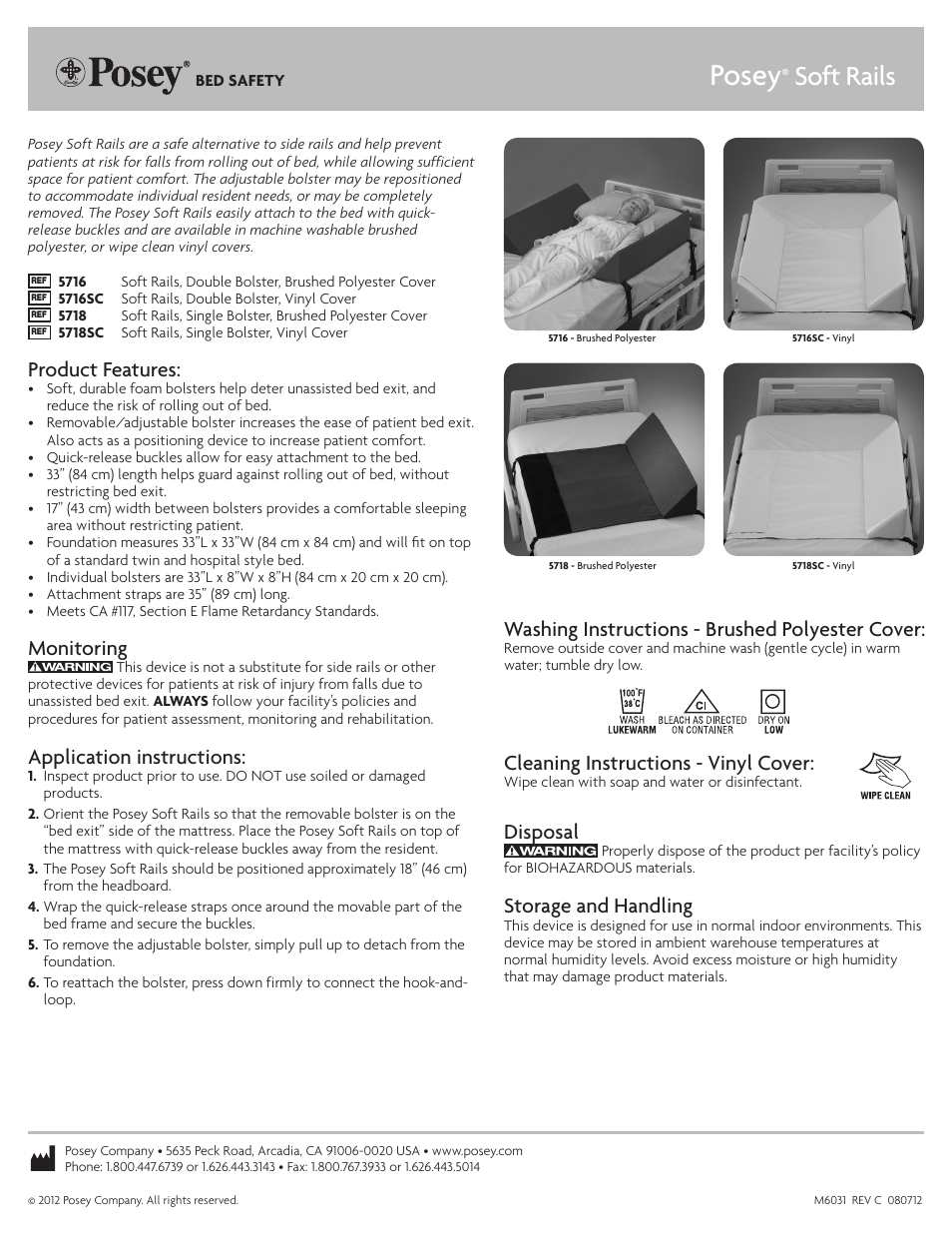 Posey Soft Rails User Manual | 1 page