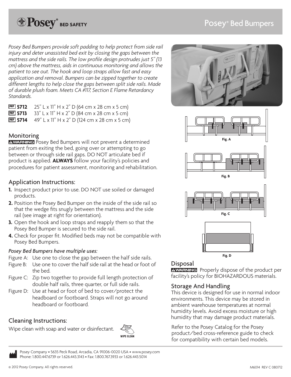 Posey Bed Bumpers User Manual | 1 page