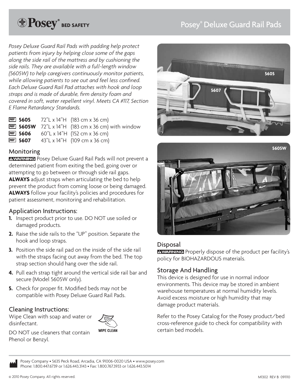 Posey Deluxe Guard Rail Pads User Manual | 1 page