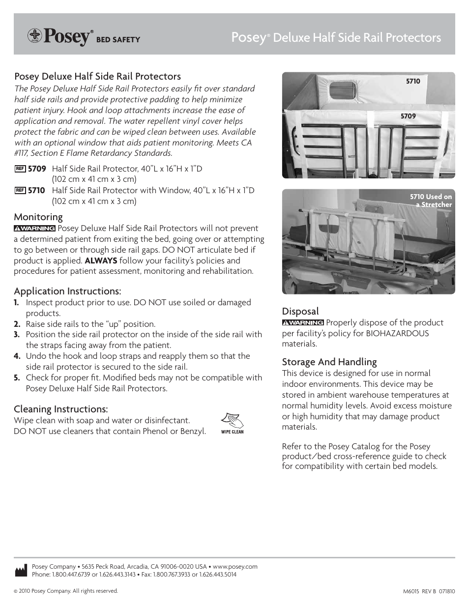 Posey Deluxe Half Side Rail Protectors User Manual | 1 page