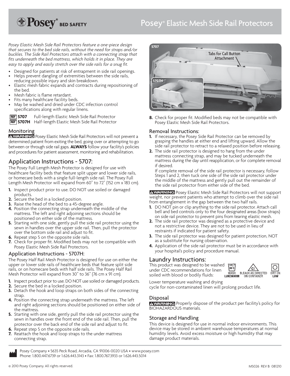 Posey Elastic Mesh Side Rail Protectors User Manual | 1 page