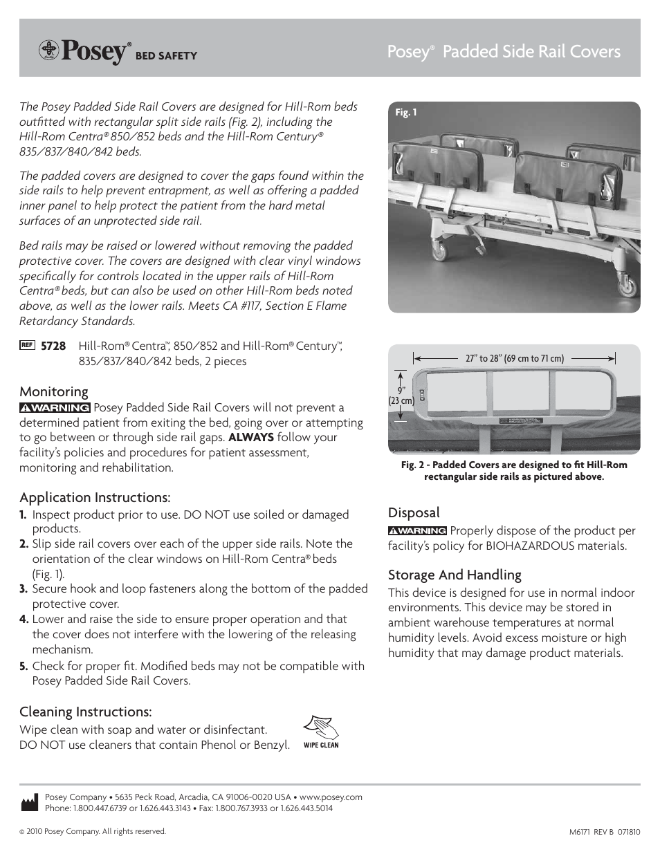 Posey Padded Side Rail Covers User Manual | 1 page