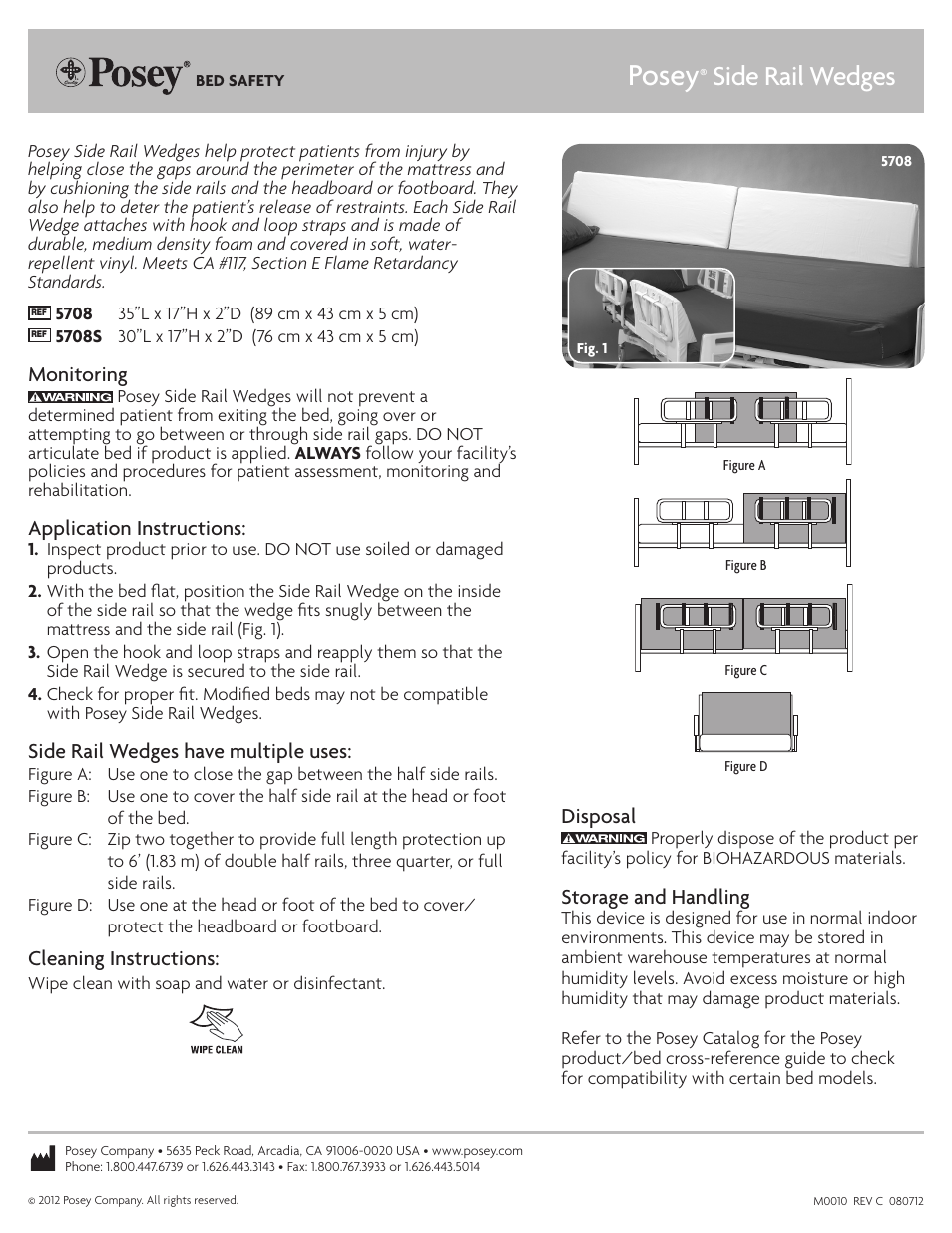 Posey Side Rail Wedges User Manual | 1 page