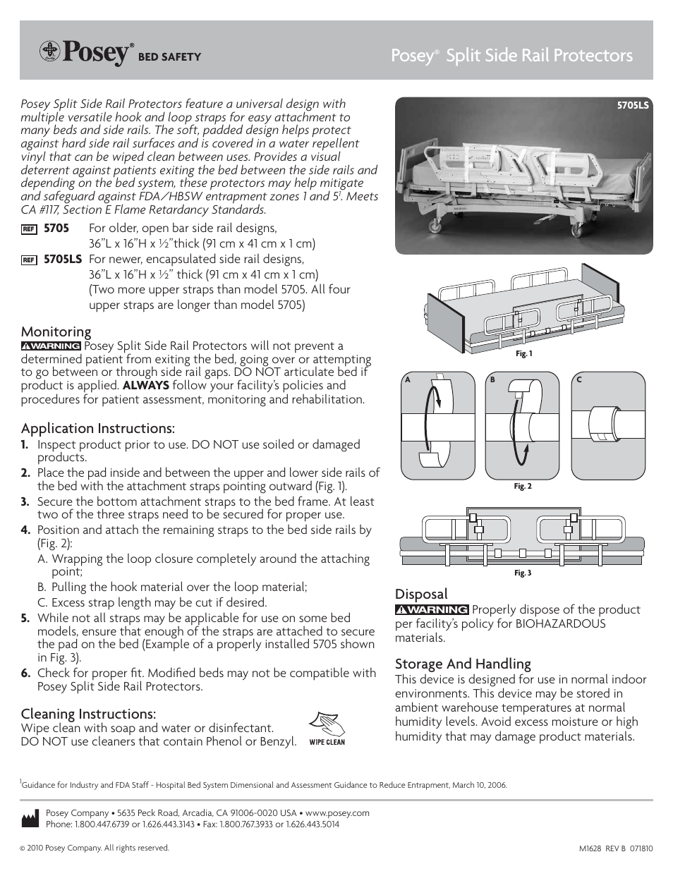 Posey Soft Split Side Rail Protectors User Manual | 1 page