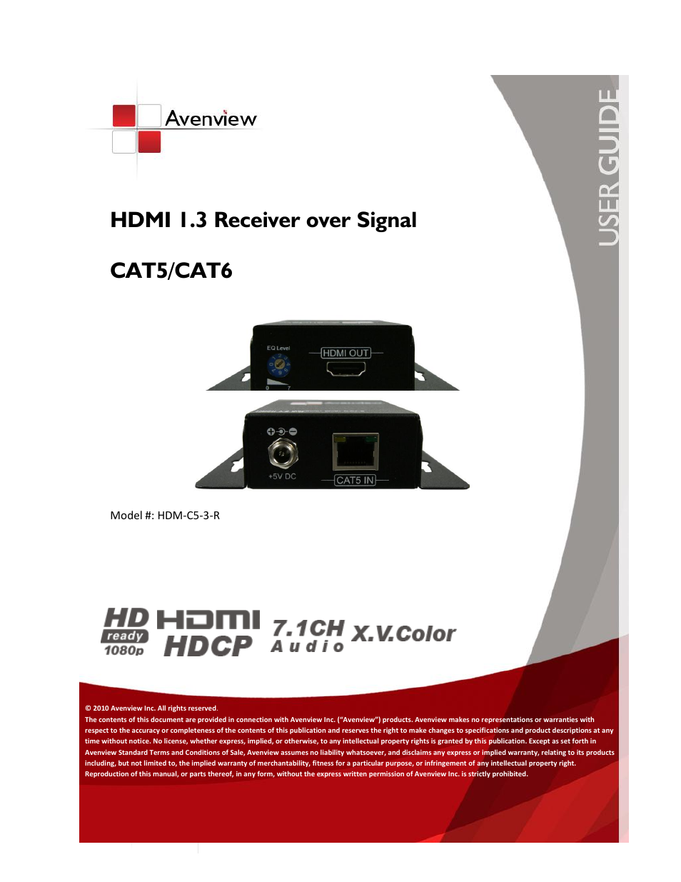 Avenview HDM-C5-3-R User Manual | 10 pages