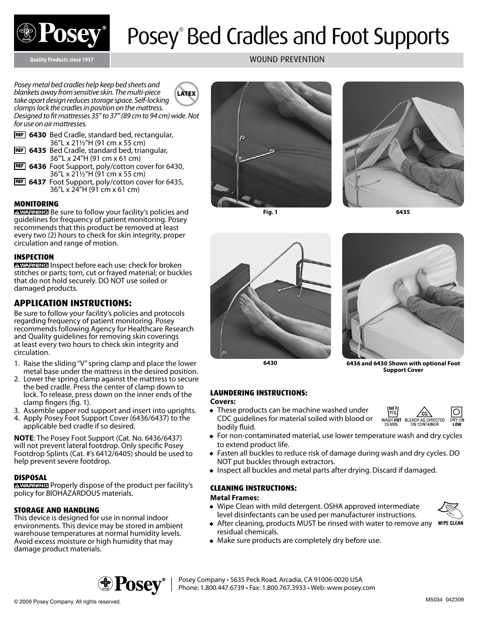 Posey Bed Cradle and Foot Support User Manual | 1 page