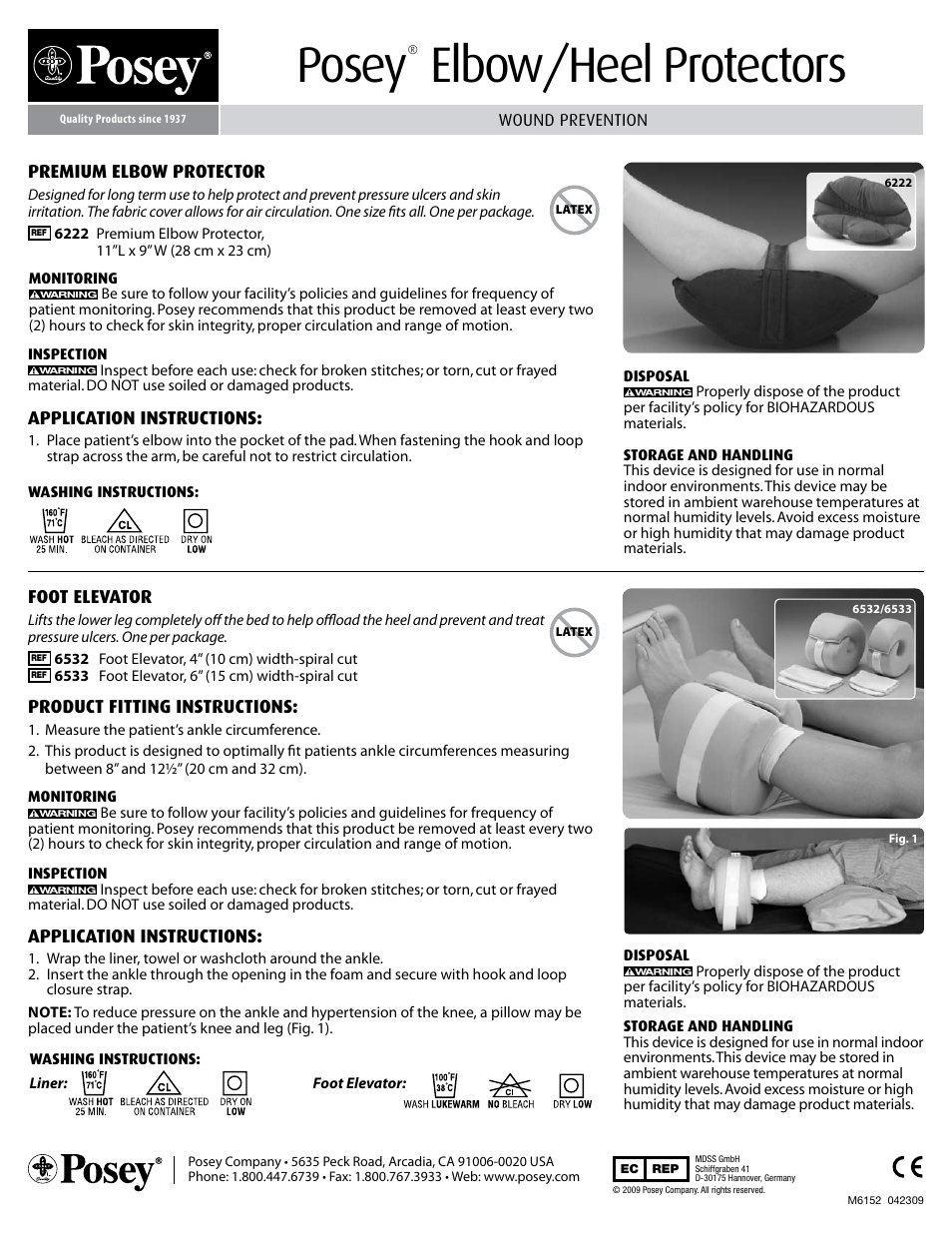 Posey Premium Elbow Protectors User Manual | 1 page