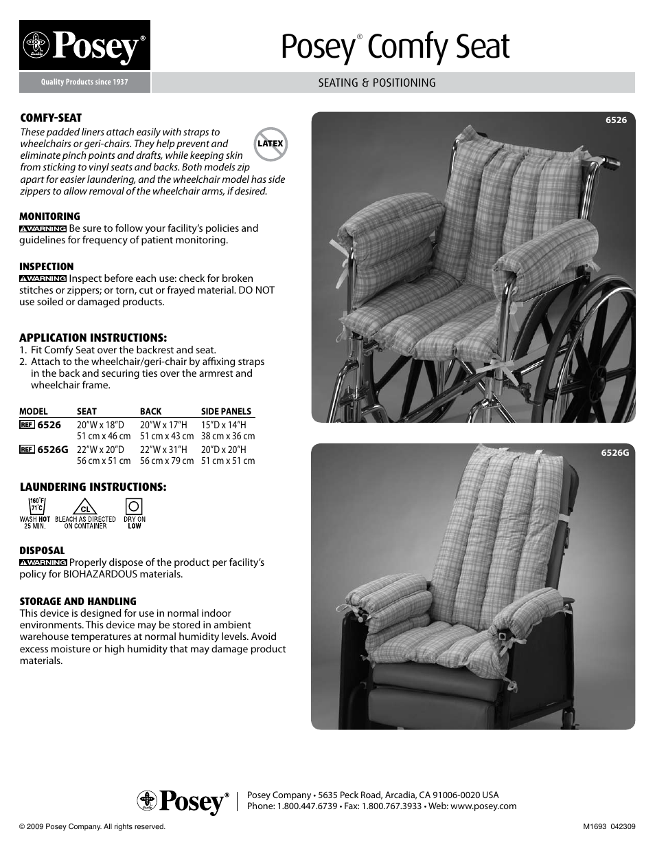 Posey Comfy-Seat User Manual | 1 page