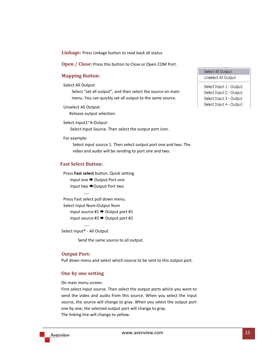 Avenview SW-HDM3D-C5-4X4 User Manual | Page 15 / 19