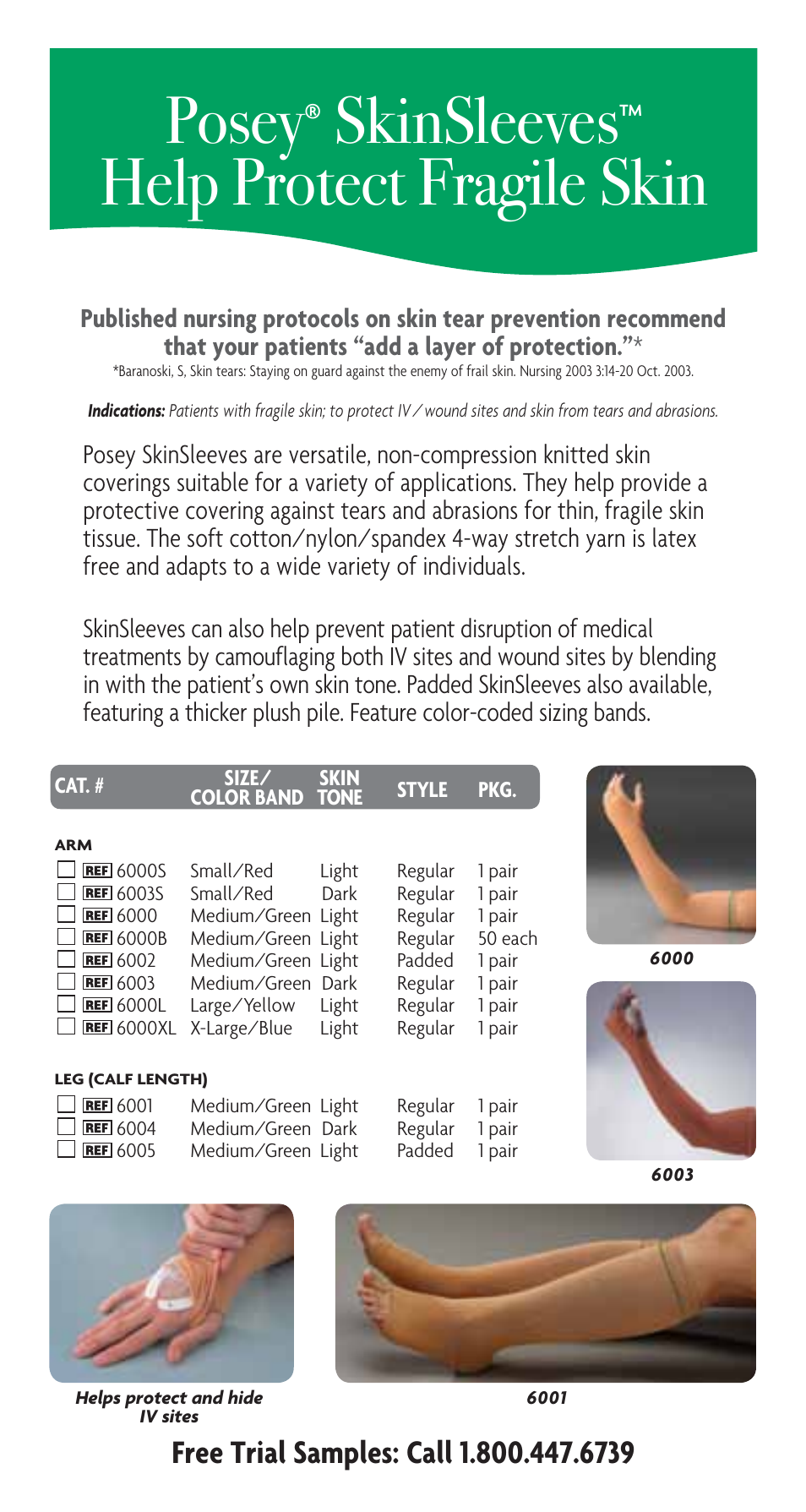 Posey SkinSleeves™ Protector for the leg User Manual | 2 pages