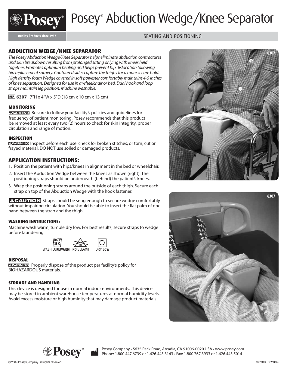 Posey Abduction Wedge / Knee Separator User Manual | 1 page