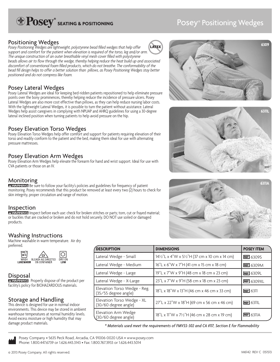 Posey Torso Wedges User Manual | 1 page