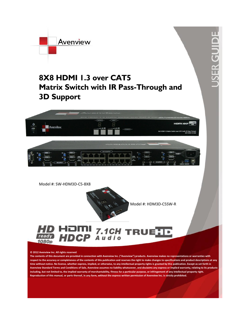 Avenview SW-HDM3D-C5-8X8 User Manual | 26 pages