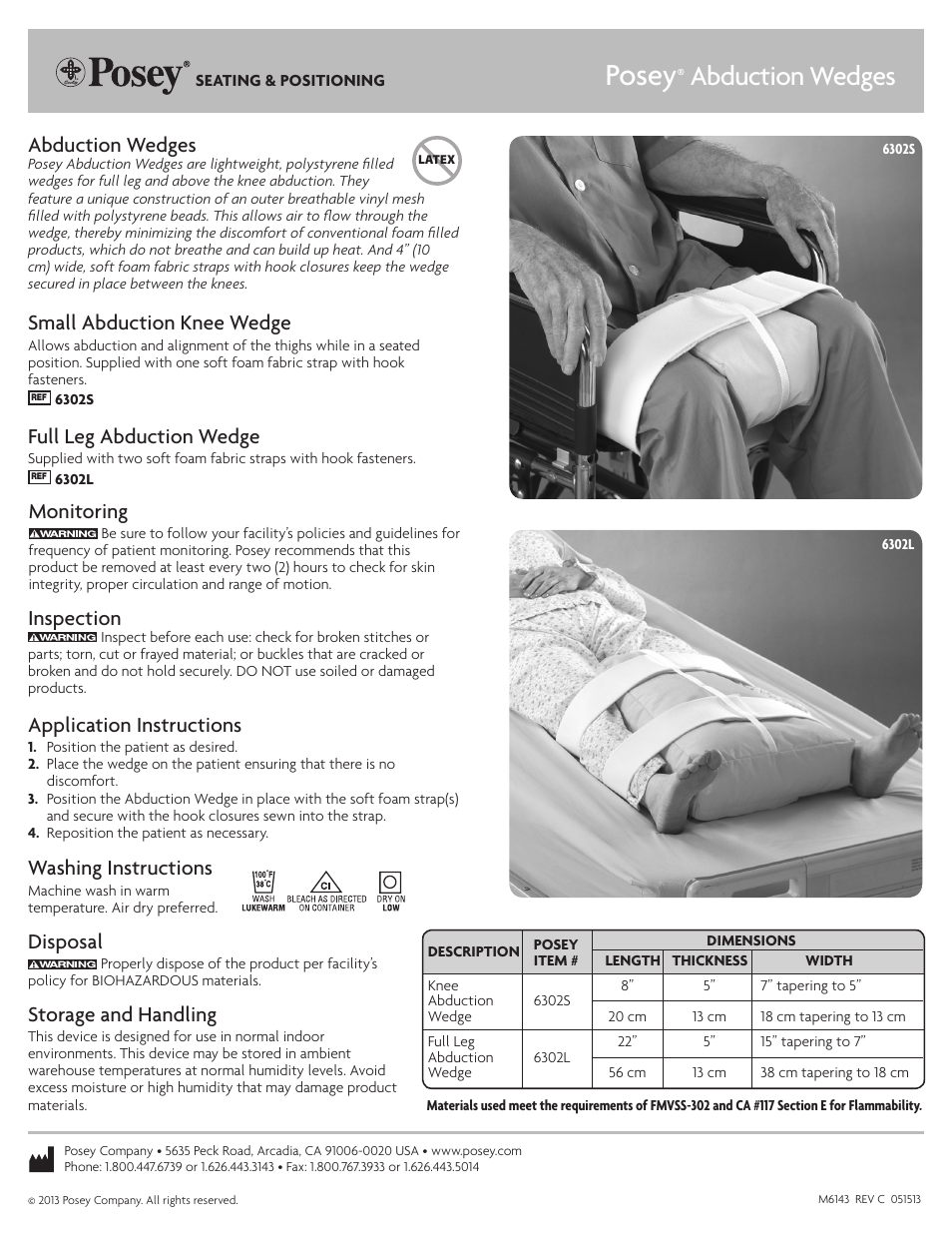 Posey Knee Abduction Wedge User Manual | 1 page
