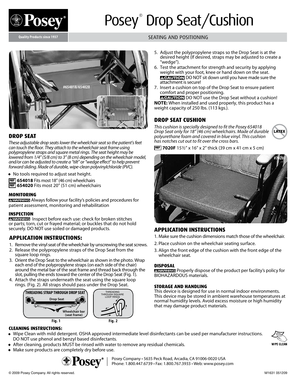 Posey Drop Seat User Manual | 1 page