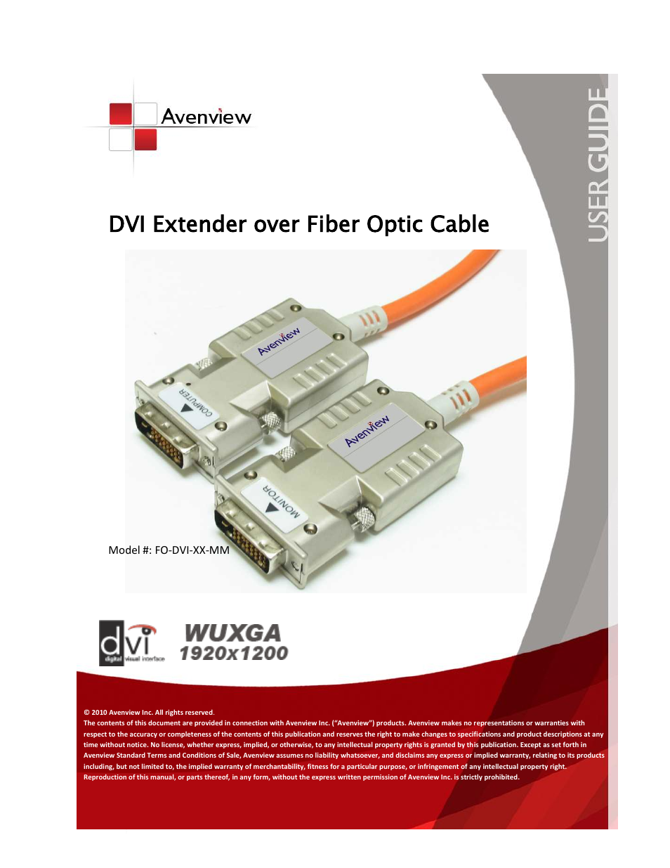 Avenview FO-DVI-XX-MM User Manual | 15 pages