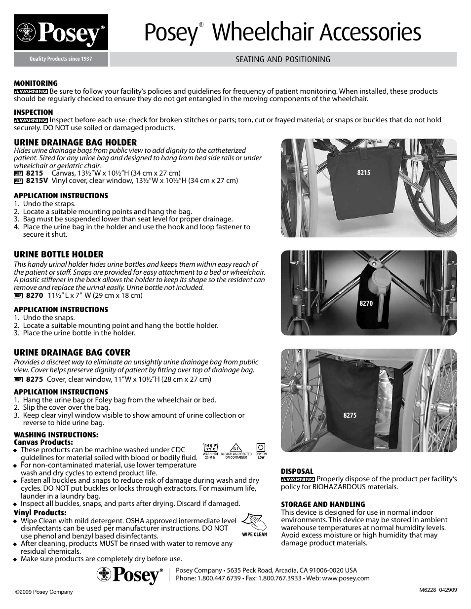 Posey Urine Bottle Holder User Manual | 1 page