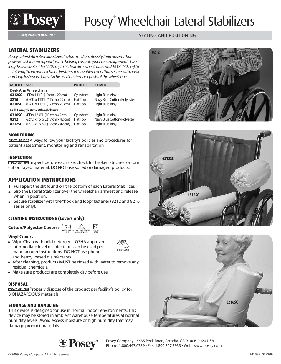 Posey Lateral Stabilizers User Manual | 1 page