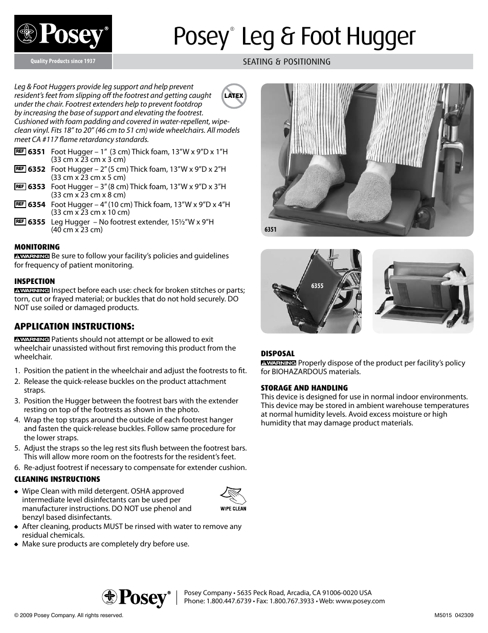 Posey Leg Hugger User Manual | 1 page