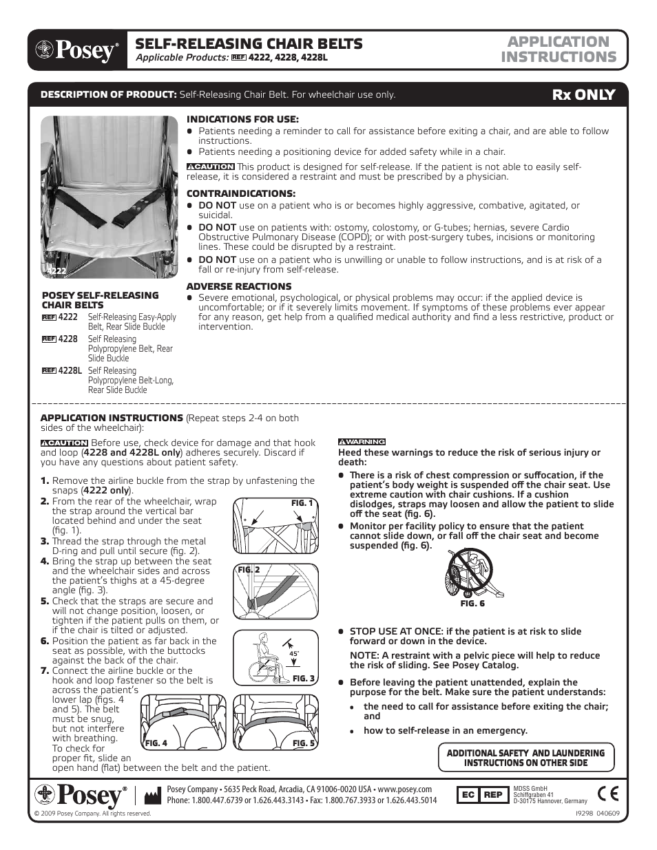 Posey Hook-And-Loop Belts User Manual | 2 pages