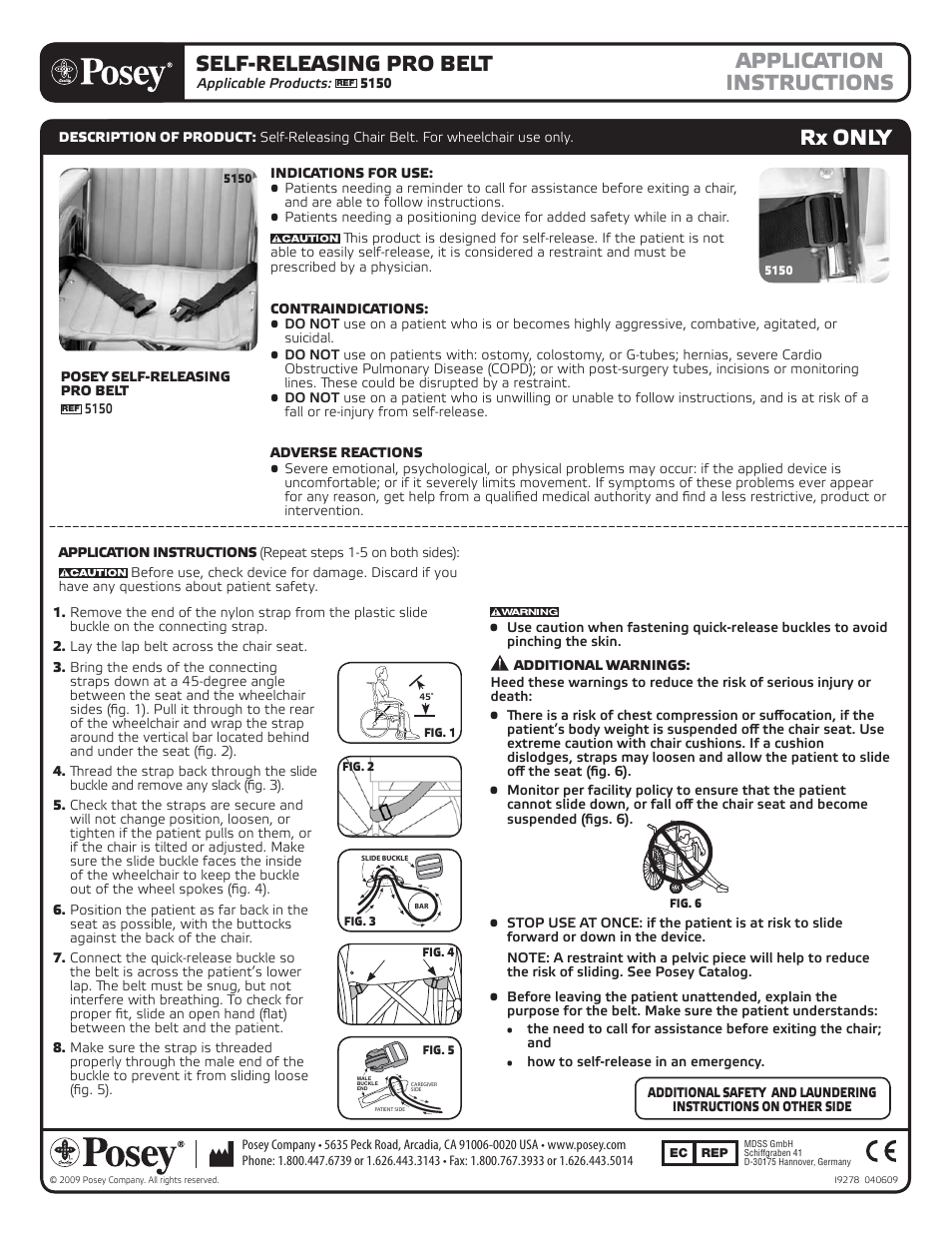 Posey Quick-Release Belts User Manual | 2 pages