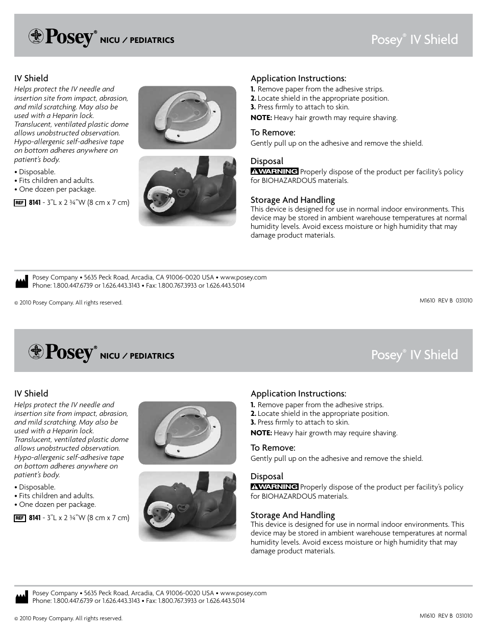 Posey IV Shield User Manual | 1 page