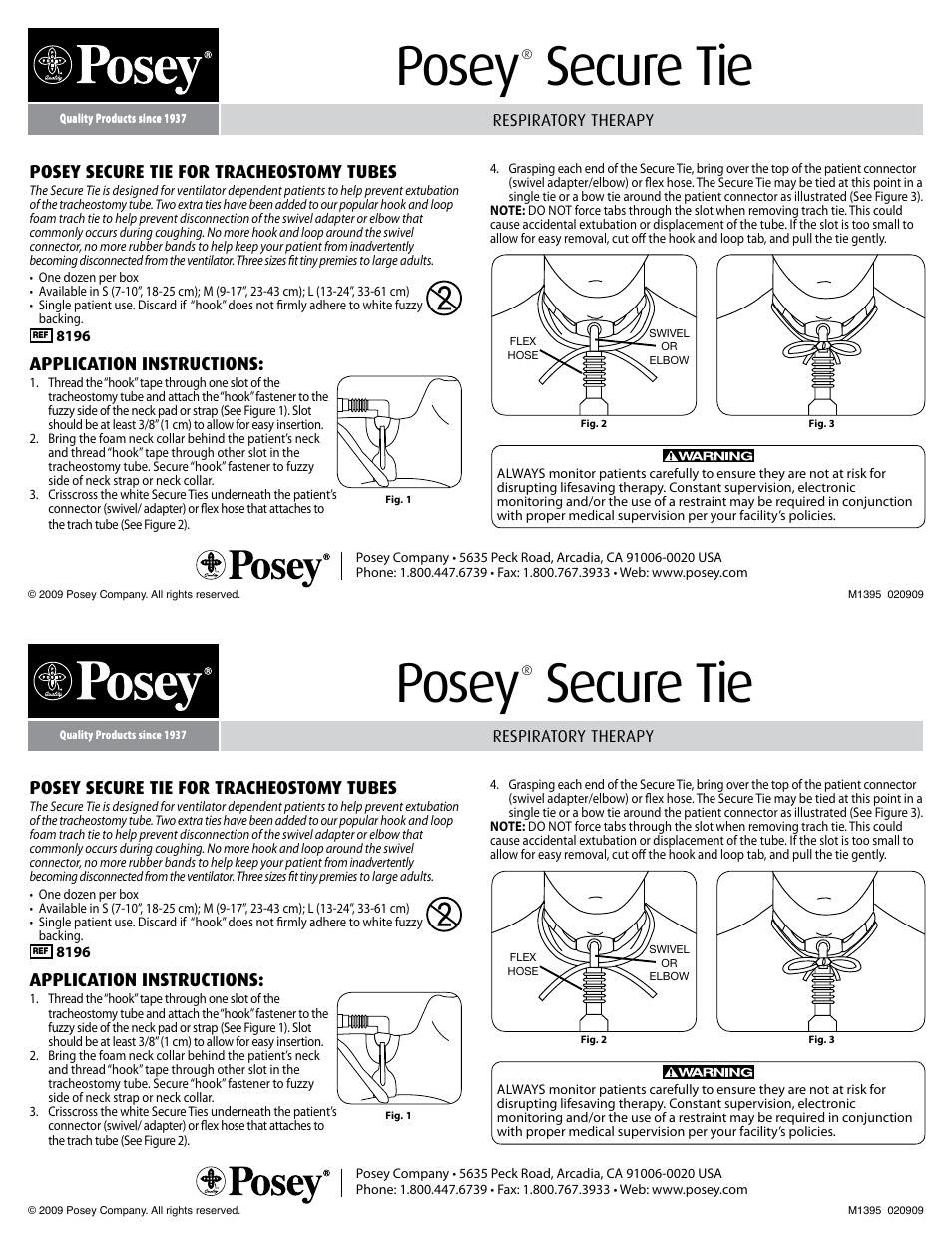 Posey Secure Ties User Manual | 1 page