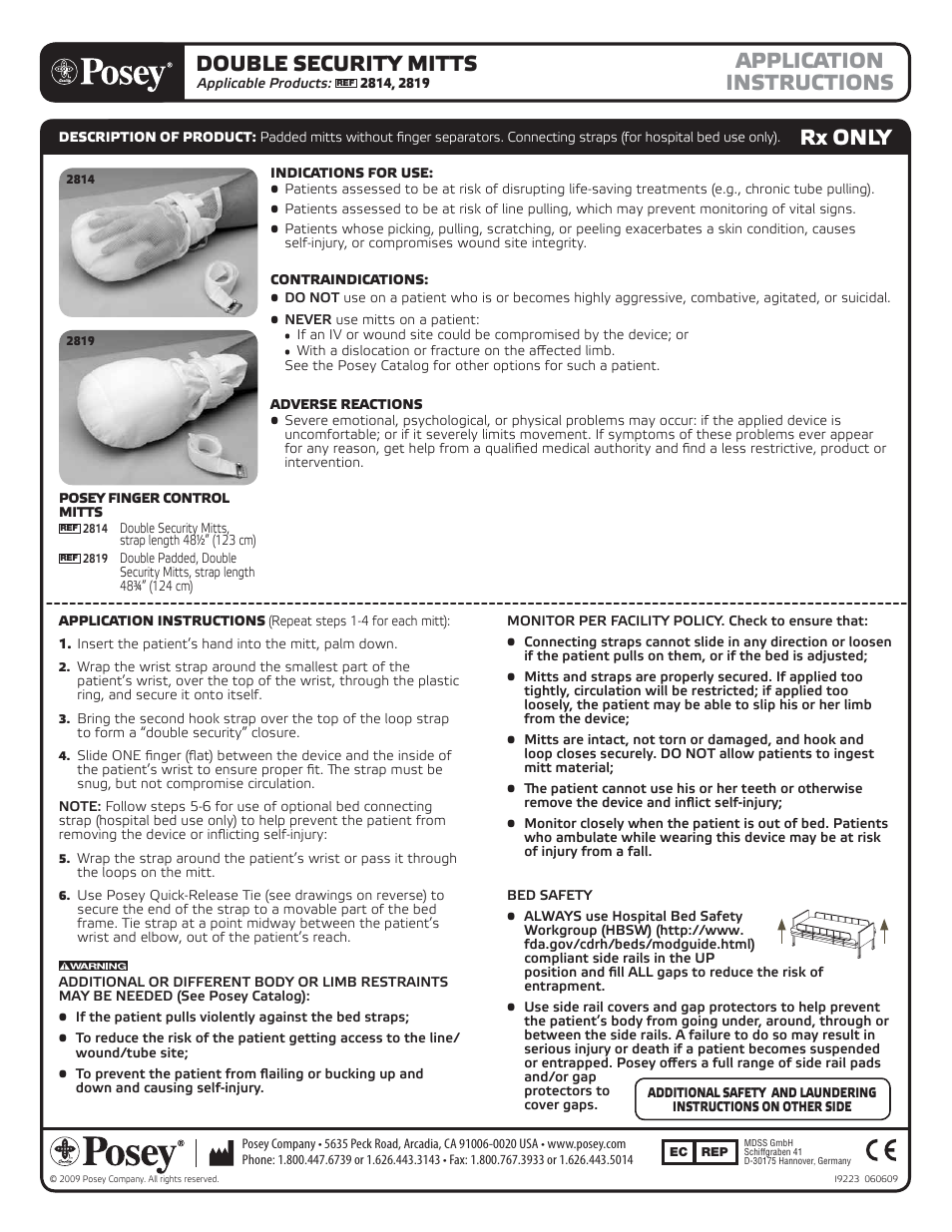 Posey Double Security Mitts User Manual | 2 pages