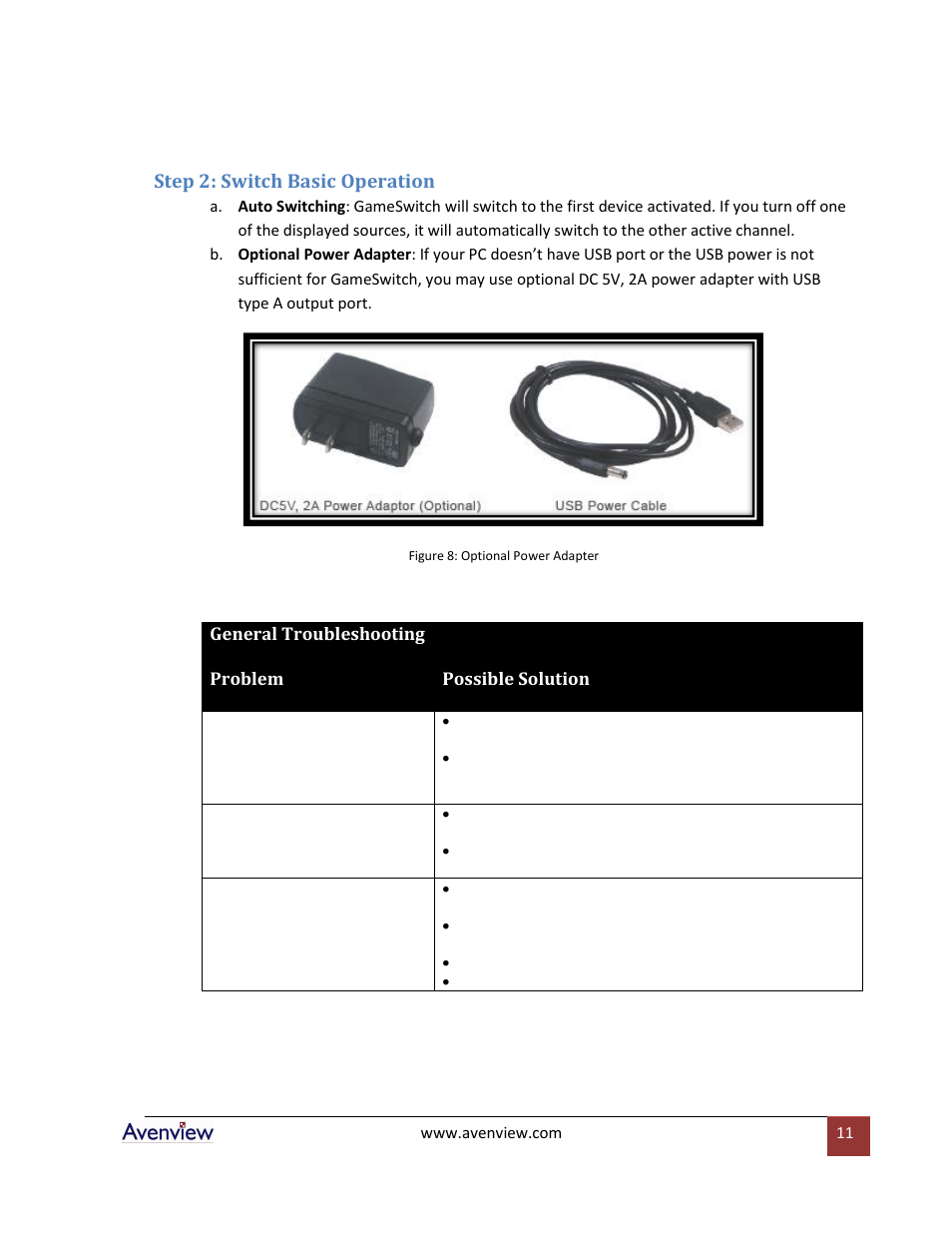 Step 2: switch basic operation | Avenview DVI-GS3-2 User Manual | Page 11 / 13