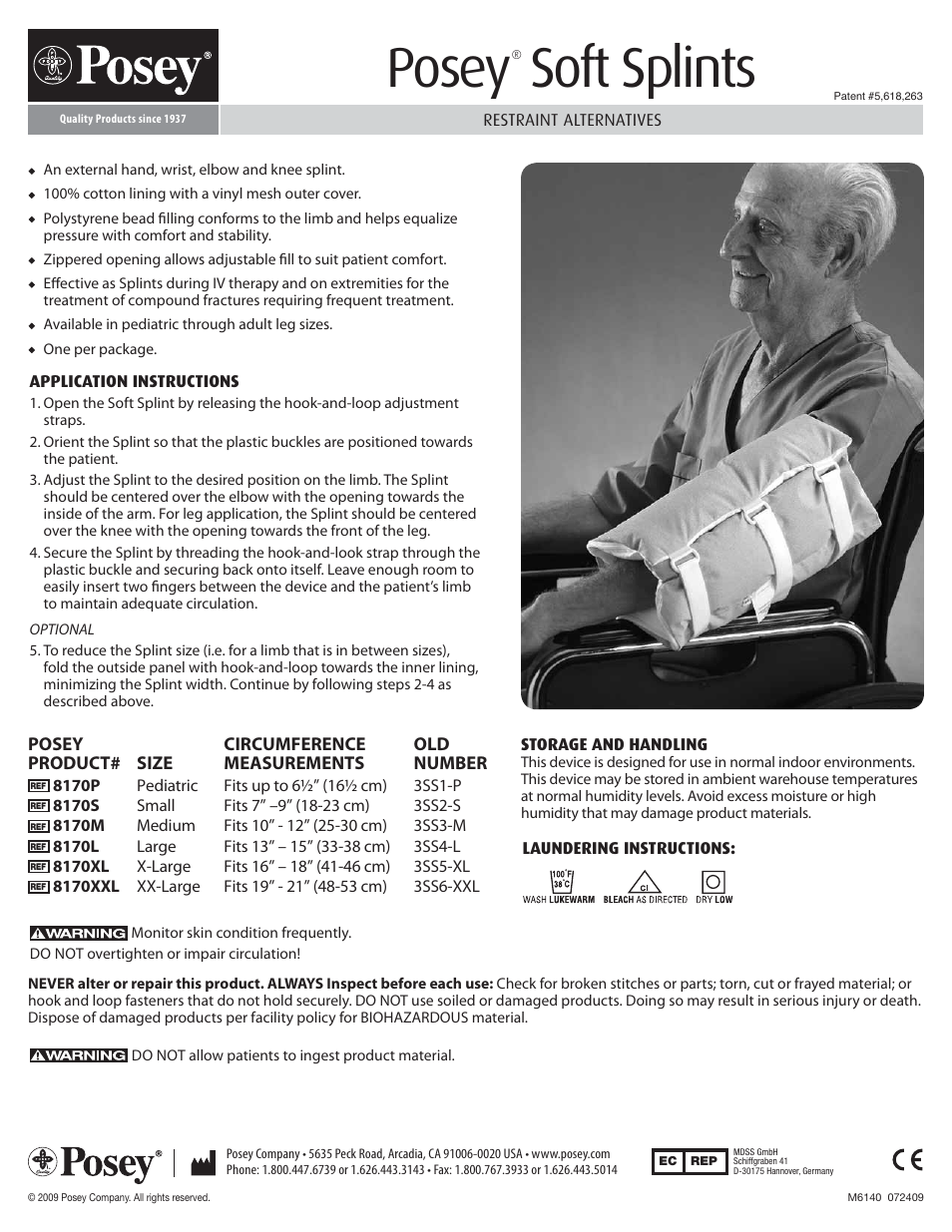 Posey Soft Splints User Manual | 1 page