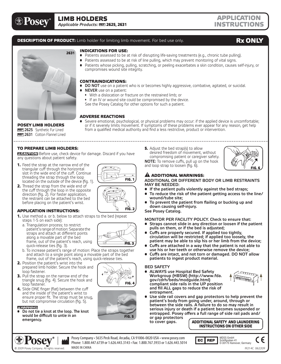 Posey Deluxe Limb Holders User Manual | 2 pages