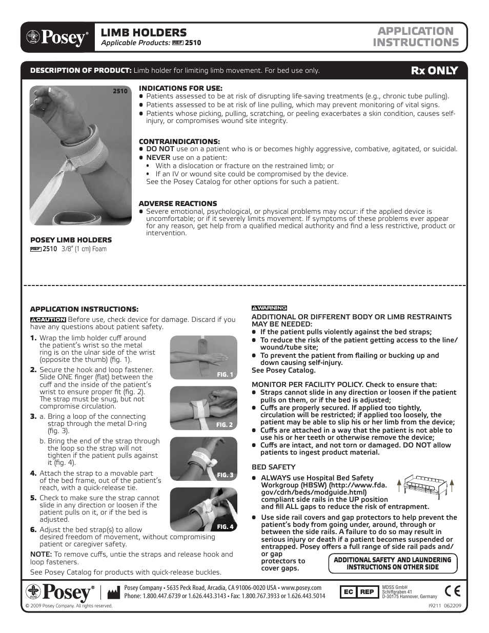 Posey Economy Limb Holders User Manual | 2 pages