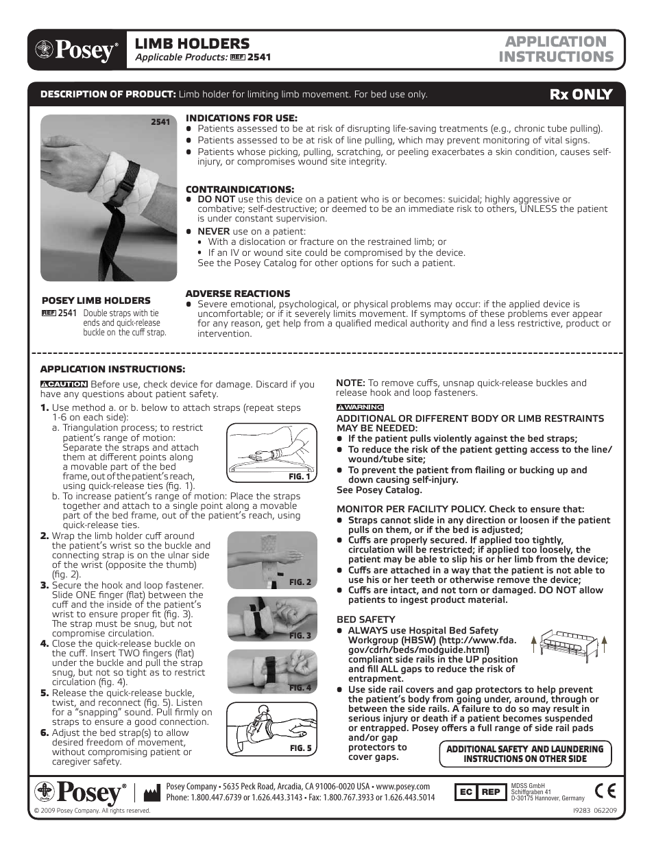 Posey Deluxe Quilted Limb Holders User Manual | 2 pages