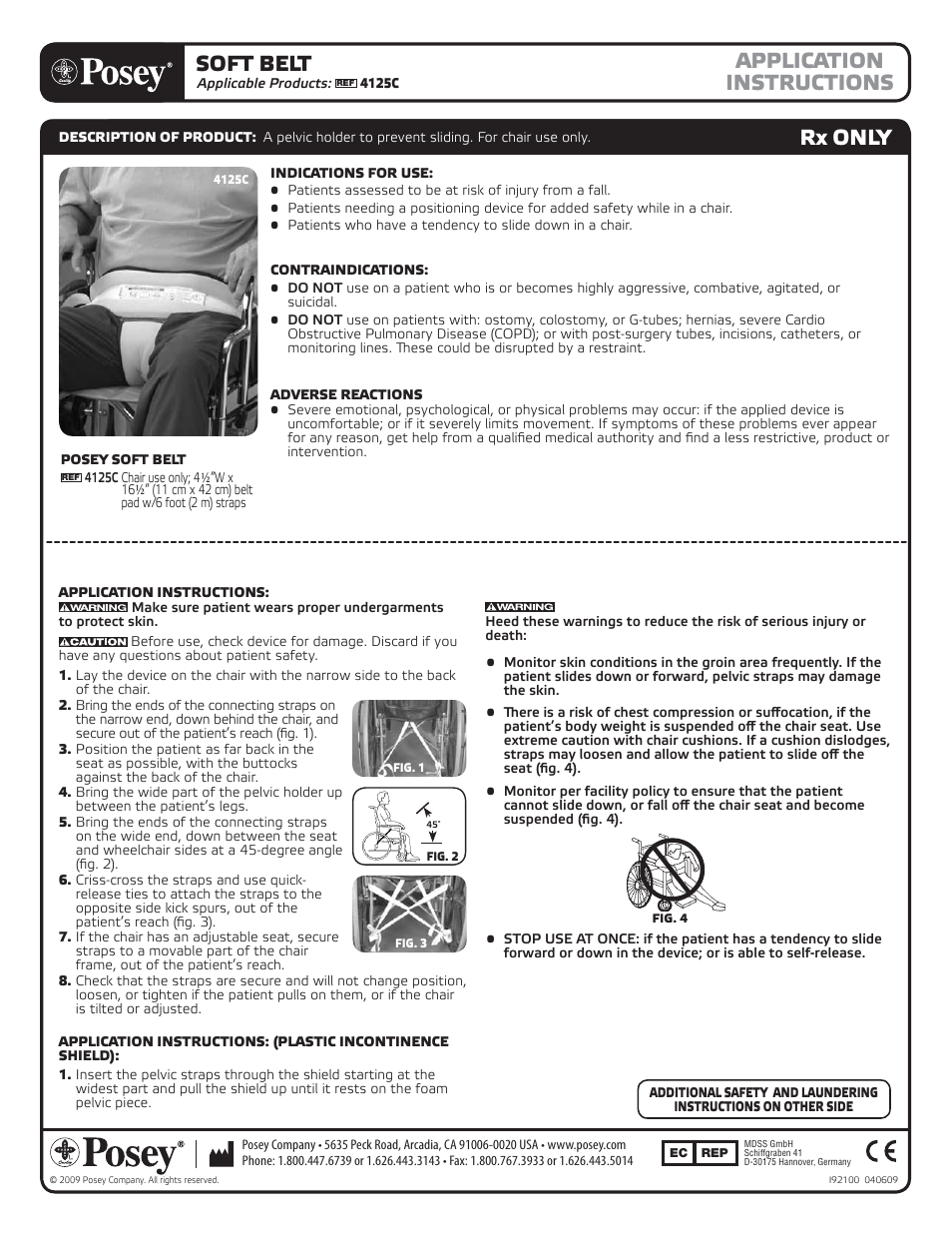 Posey Pelvic Soft Belt User Manual | 2 pages