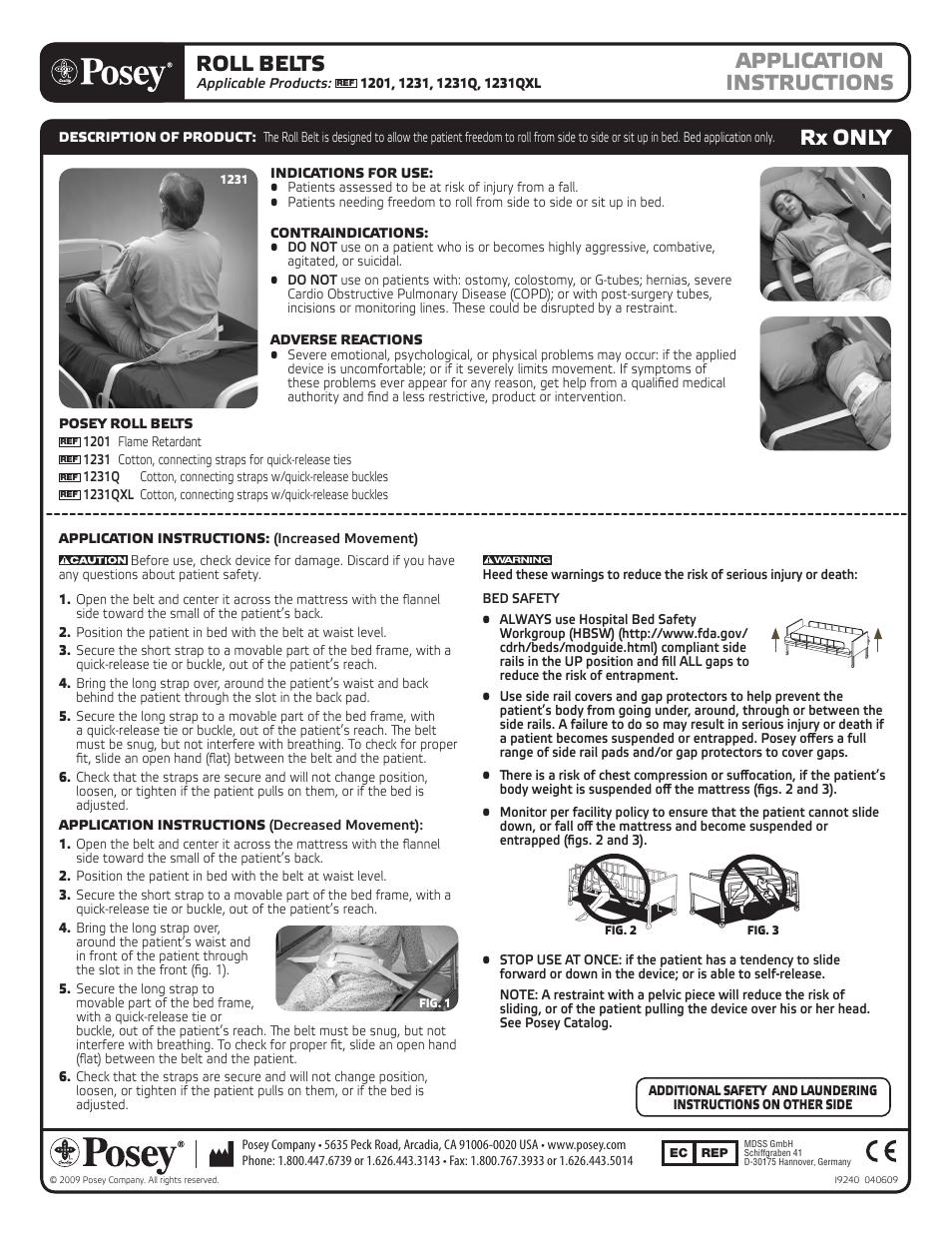 Posey Roll Belt User Manual | 2 pages