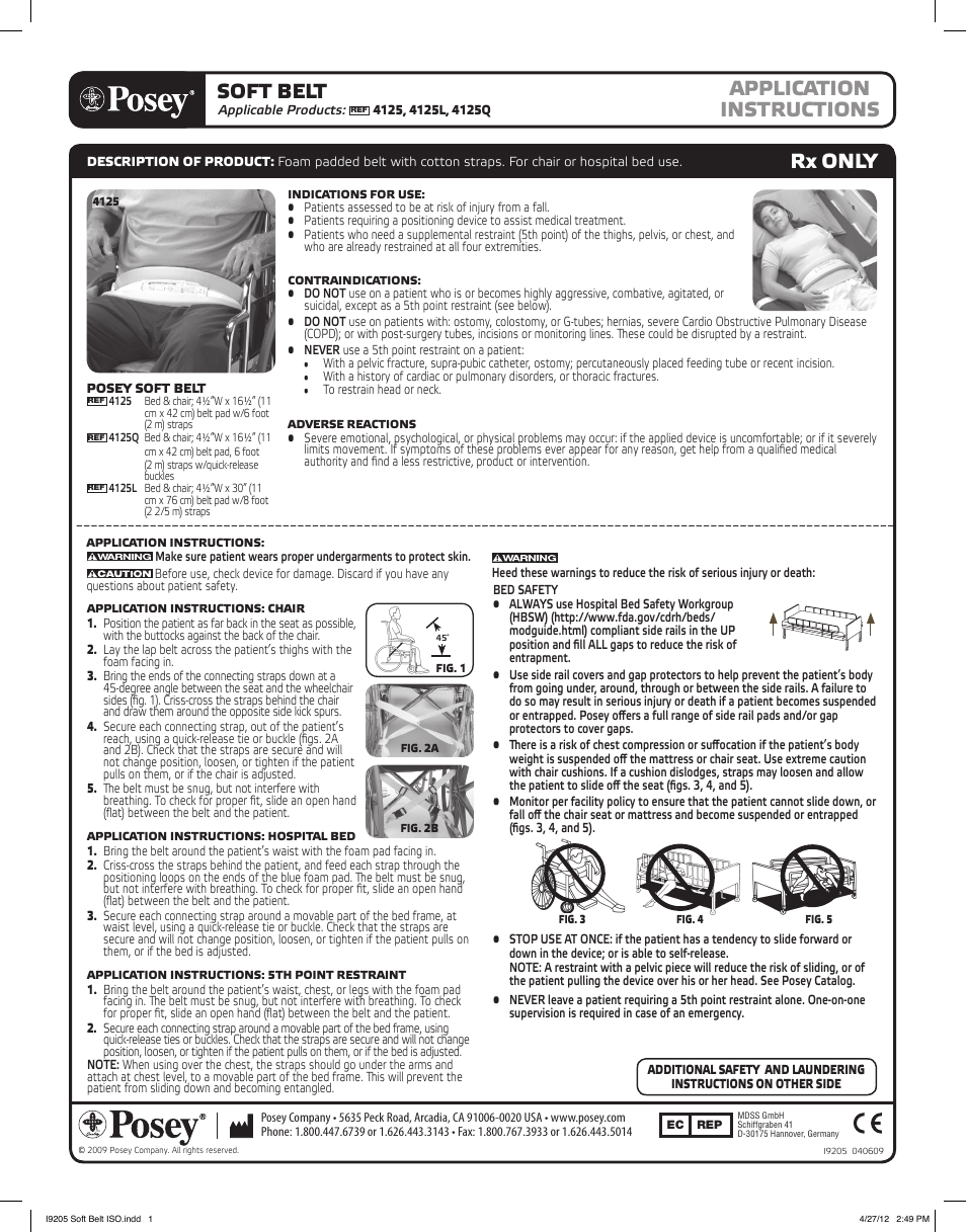 Posey Soft Belt User Manual | 2 pages